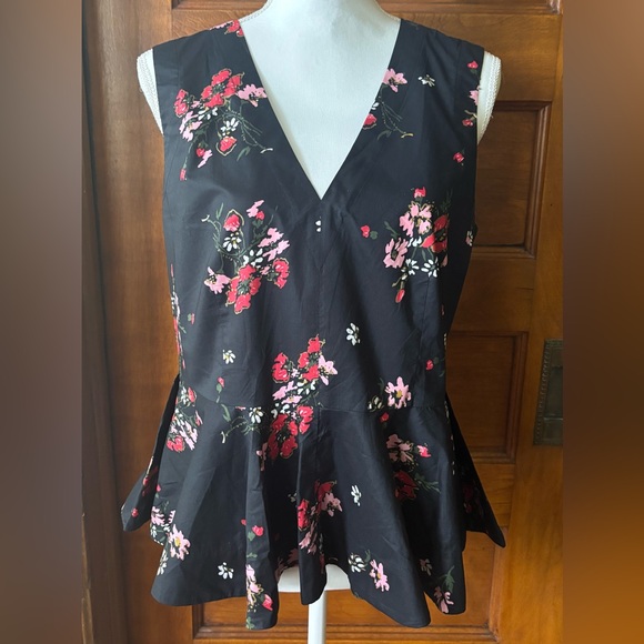 Rebecca Taylor Floral Black Sleeveless Top - Picture 1 of 7